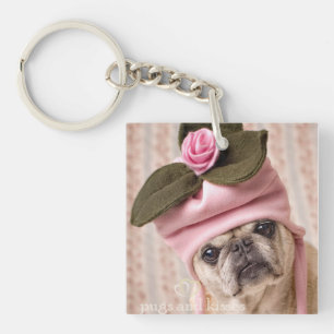 Rosebud Pug Sleutelhanger