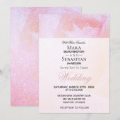 ~ Rosebud Rozen Faux Glitter Perzik Roze bruiloft Kaart (Voorkant / Achterkant)