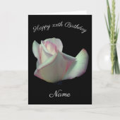 Rosebud Up Close Floral Personalized Birthday Kaar Kaart (Voorkant)