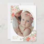  Rosebud Welkom Nieuwe Baby Foto's Kaart (Voorkant)