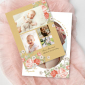  Rosebud Welkom Nieuwe Baby Foto's Kaart