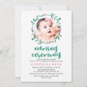 Rosebud Wreath | Roze en groene spelceremonie Kaart (Voorkant)