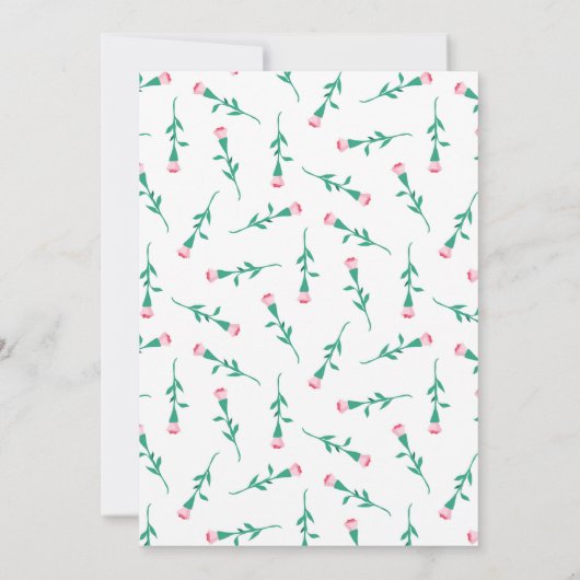 Rosebud Wreath | Roze en groene spelceremonie Kaart (Achterkant)