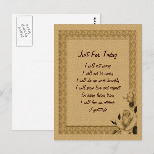 Rosebuds alleen voor vandaag Inspirerend Briefkaart (Voorkant / Achterkant)