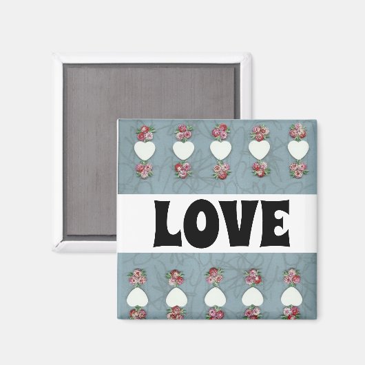 Rosebuds en hartenliefde magneet (Voorkant / Achterkant)