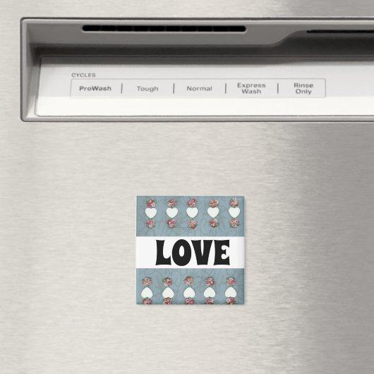 Rosebuds en hartenliefde magneet (Insitu (Vaatwasser))