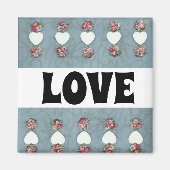 Rosebuds en hartenliefde magneet (Voorkant)