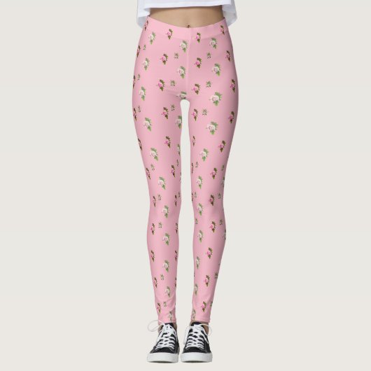 Rosebuds Floral Womens Leggings (Voorkant)