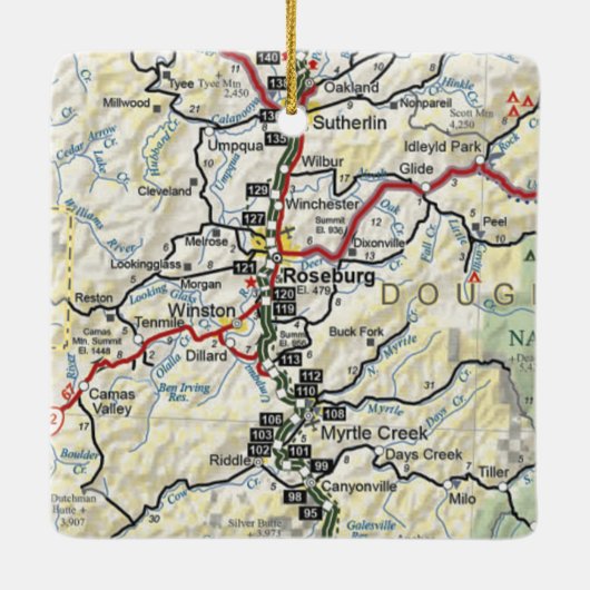 Roseburg of  kaart keramisch ornament (Achterkant)