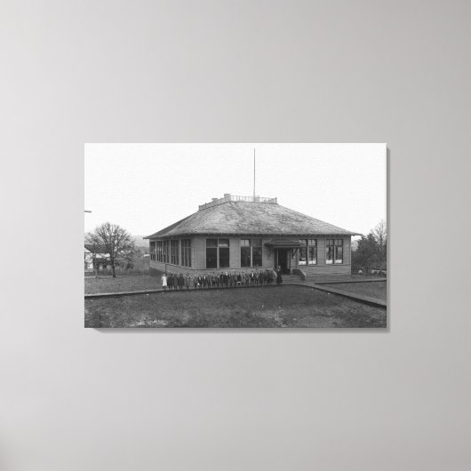 Roseburg, OR Uitzicht West Side Public School Canvas Afdruk (Voorkant)