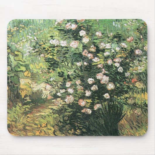 Rosebush in Blossom door Vincent van Gogh Muismat (Voorkant)