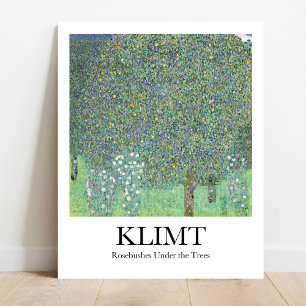 Rosebushes onder de bomen door Gustav Klimt Poster