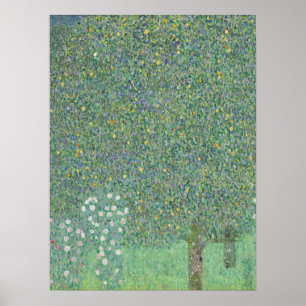 Rosebushes onder de bomen - Gustav Klimt Poster