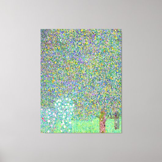 Rosebushes van Gustav Klimt onder het schilderij Canvas Afdruk (Voorkant)