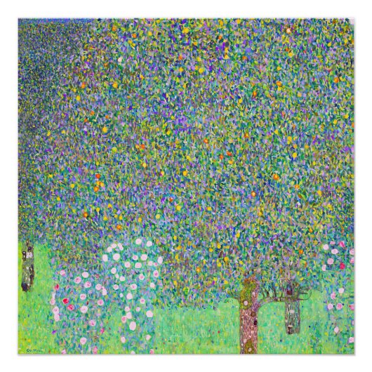 Rosebushes van Gustav Klimt onder het schilderij Perfect Poster (Voorkant)