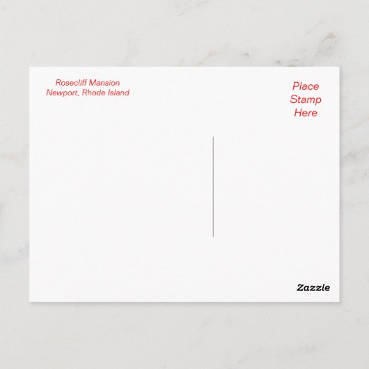 Rosecliff Mansion, Newport Rhode Island Post Card Briefkaart (Achterkant)