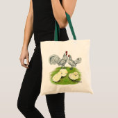 Rosecomb Bantammers en Kuikens Tote Bag (Voorkant (product))