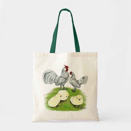 Rosecomb Bantammers en Kuikens Tote Bag (Voorkant)