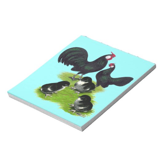 Rosecomb Black Bantam Family Notitieblok (Linkerzijde)