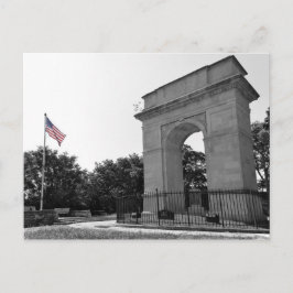 Rosedale Memorial Arch and Flag, Kansas City, BW Briefkaart