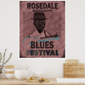 Rosedale Mississippi Blues Festival Guitar Poster (Keuken)