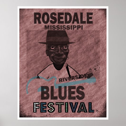 Rosedale Mississippi Blues Festival Guitar Poster (Voorkant)