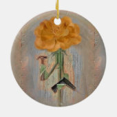 Rosegifts Carpenter Roos kerstversiering Keramisch Ornament (Achterkant)