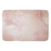 Rosegold Blush marble met Gold Glitter Droplets Badmat (Voorkant)