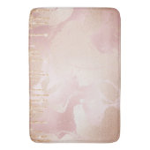 Rosegold Blush marble met Gold Glitter Droplets Badmat (Voorkant Verticaal)