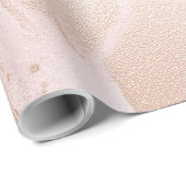 Rosegold Blush marble met Gold Glitter Droplets Cadeaupapier (Rol Hoek)