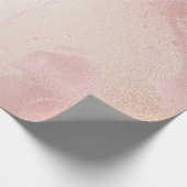 Rosegold Blush marble met Gold Glitter Droplets Cadeaupapier (Hoek)