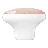 Rosegold Blush marble met Gold Glitter Droplets Keramische Knop (Zijkant)
