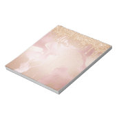 Rosegold Blush marble met Gold Glitter Droplets Notitieblok (Linkerzijde)