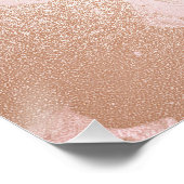 Rosegold Blush marble met Gold Glitter Droplets Perfect Poster (Hoek)