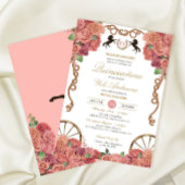 Rosegold Blush Roze Rose Charro Ranch Quinceañera Kaart