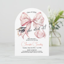 Rosegold Bow Afstuderen Arch Invitation