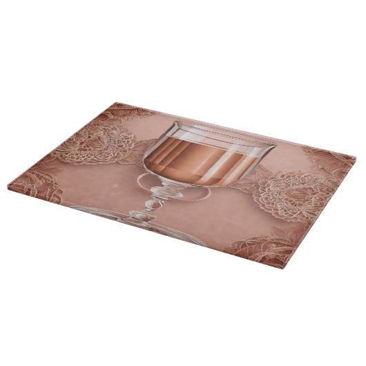Rosegold Cheers Lace AI-kunst Snijplank (Hoek)