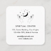 Rosegold Crescent Moon Mystic Lotus Eye Celestial Vierkante Visitekaartje (Achterkant)