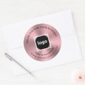 Rosegold | Dank je | Zakelijke LOGO-Stickers Ronde Sticker (Envelop)