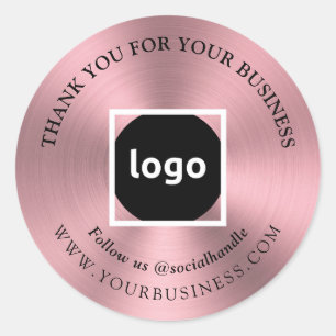 Rosegold   Dank je   Zakelijke LOGO-Stickers Ronde Sticker