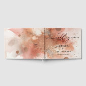 RoseGold Earthtone Waterverf bruiloft Gastenboek (Volledig)