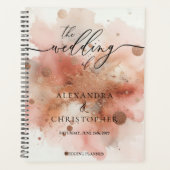 RoseGold Earthtone Waterverf bruiloft handtekening Planner (Voorkant)
