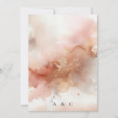RoseGold Earthtone Waterverf bruiloft uitnodigen Kaart (Achterkant)