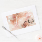 RoseGold Earthtone Waterverf Bruiloft Welkom Rechthoekige Sticker (Envelop)