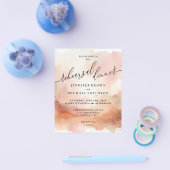 RoseGold Earthtone Waterverf repetitie diner Flyer (Enkel)