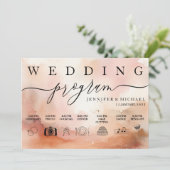 RoseGold Earthtone Waterverf Trouwpictogram Programmakaart (Staand voorkant)