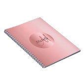 Rosegold Elegant Monogram Moderne Sjabloon Notitieboek (Rechterzijde)