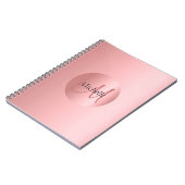 Rosegold Elegant Monogram Moderne Sjabloon Notitieboek (Linkerzijde)