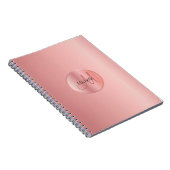 Rosegold Elegant Sjabloon Monogrammed Notitieboek (Rechterzijde)