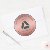 Rosegold en grijs | Bedankt Business LOGO Sticker (Envelop)